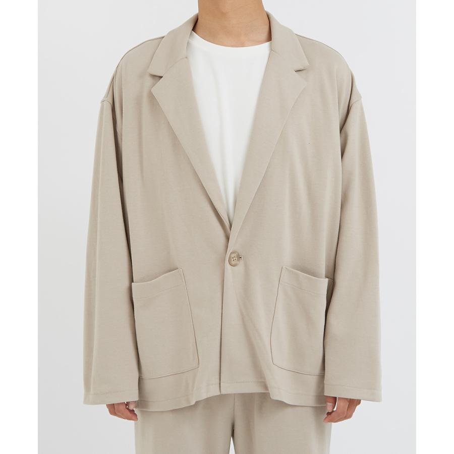 テーラードジャケット メンズ シングル 1つボタン 1B ポンチ スウェット ジャケット セットアップ可能 ビッグシルエット オーバーサイズ 大きいサイズ improves | improves | 11