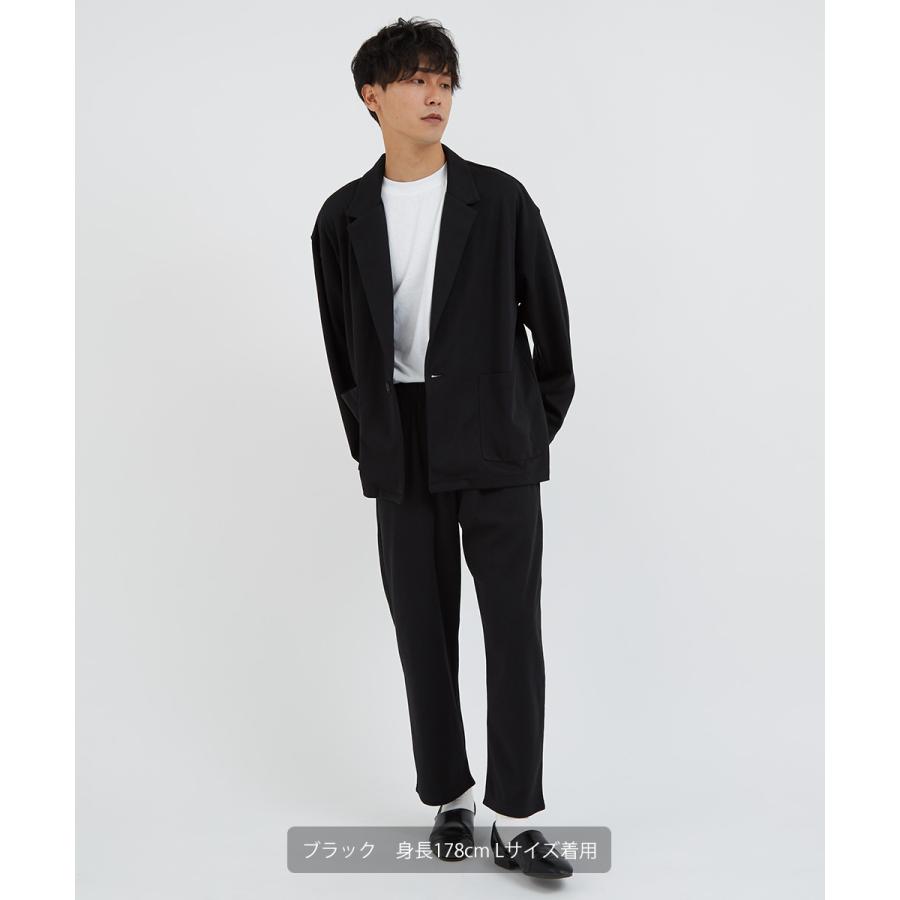 テーラードジャケット メンズ シングル 1つボタン 1B ポンチ スウェット ジャケット セットアップ可能 ビッグシルエット オーバーサイズ 大きいサイズ improves | improves | 02