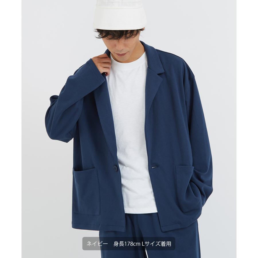 テーラードジャケット メンズ シングル 1つボタン 1B ポンチ スウェット ジャケット セットアップ可能 ビッグシルエット オーバーサイズ 大きいサイズ improves | improves | 07