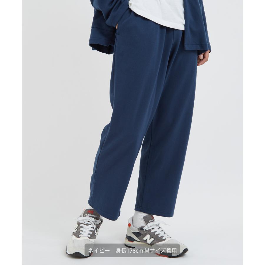 ワイドパンツ メンズ スラックス セットアップ可能 テーパード ウエストゴム ポンチ スウェット オーバーサイズ 大きいサイズ イージーパンツ improves | improves | 10