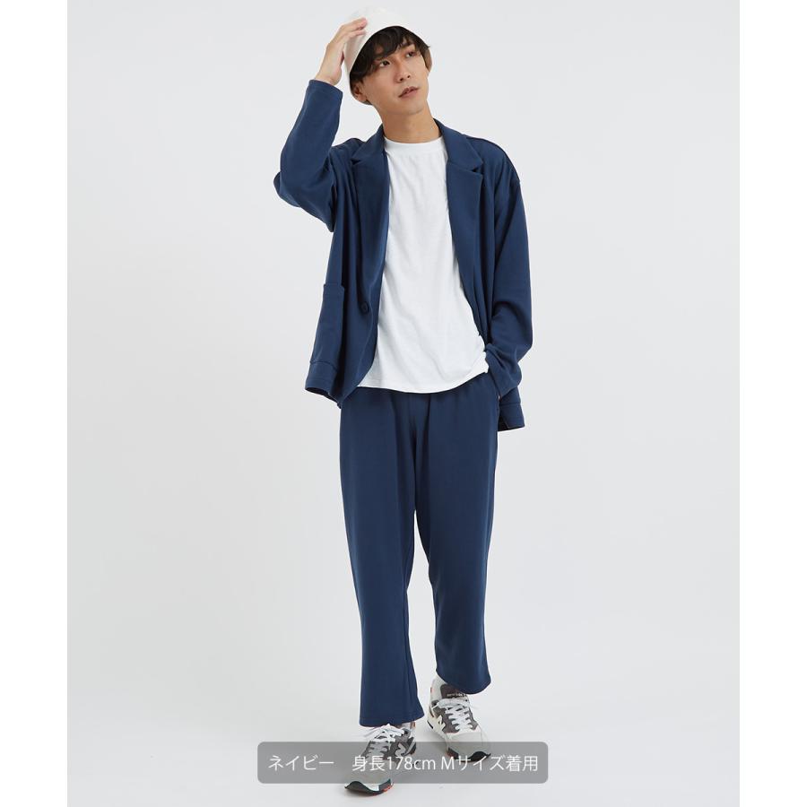 ワイドパンツ メンズ スラックス セットアップ可能 テーパード ウエストゴム ポンチ スウェット オーバーサイズ 大きいサイズ イージーパンツ improves | improves | 12