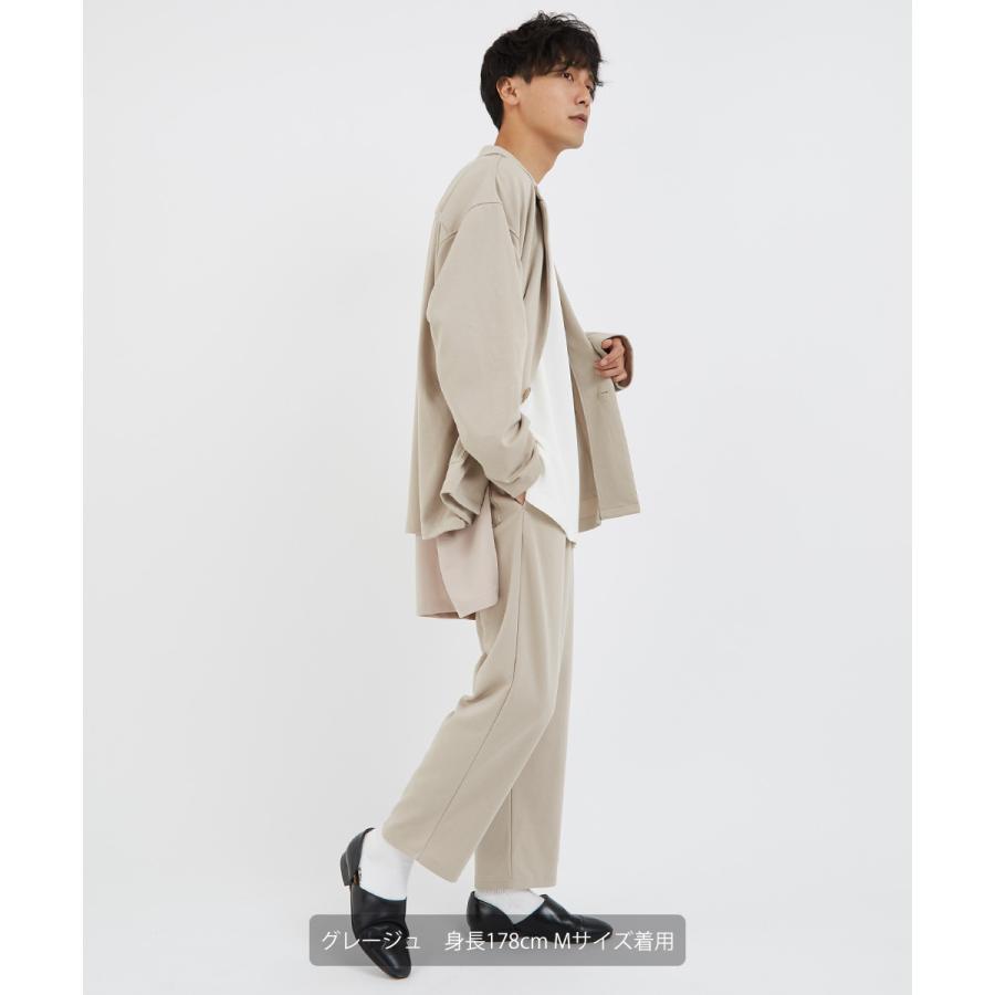 ワイドパンツ メンズ スラックス セットアップ可能 テーパード ウエストゴム ポンチ スウェット オーバーサイズ 大きいサイズ イージーパンツ improves | improves | 15