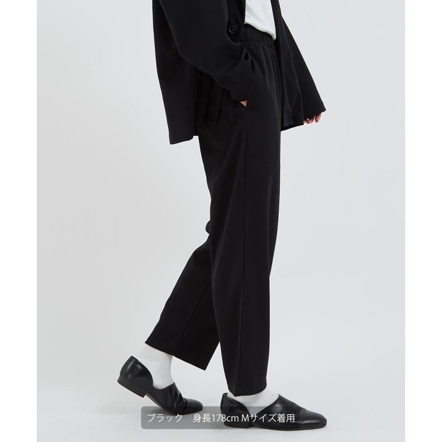 ワイドパンツ メンズ スラックス セットアップ可能 テーパード ウエストゴム ポンチ スウェット オーバーサイズ 大きいサイズ イージーパンツ improves | improves | 02