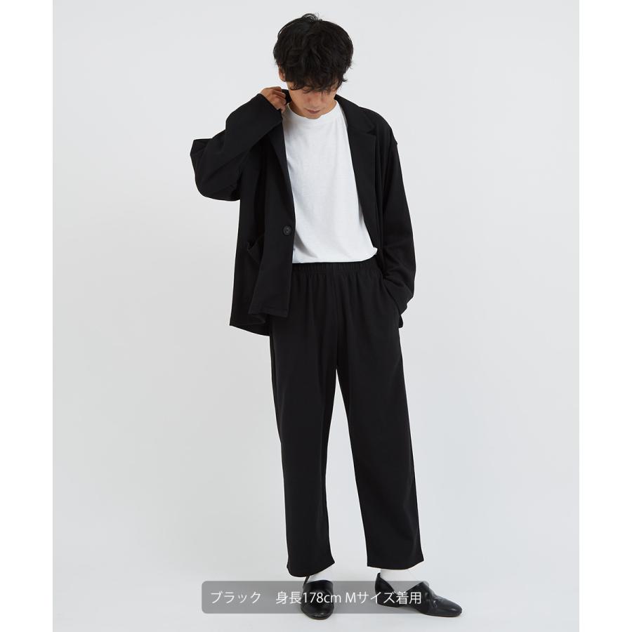 ワイドパンツ メンズ スラックス セットアップ可能 テーパード ウエストゴム ポンチ スウェット オーバーサイズ 大きいサイズ イージーパンツ improves | improves | 03
