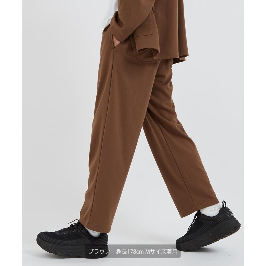 ワイドパンツ メンズ スラックス セットアップ可能 テーパード ウエストゴム ポンチ スウェット オーバーサイズ 大きいサイズ イージーパンツ improves | improves | 04