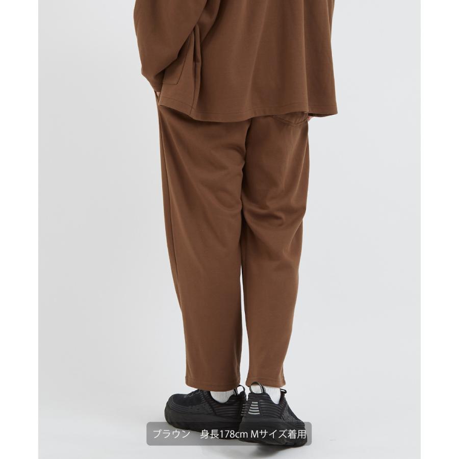 ワイドパンツ メンズ スラックス セットアップ可能 テーパード ウエストゴム ポンチ スウェット オーバーサイズ 大きいサイズ イージーパンツ improves | improves | 05