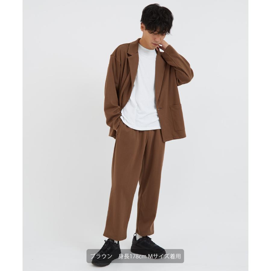 ワイドパンツ メンズ スラックス セットアップ可能 テーパード ウエストゴム ポンチ スウェット オーバーサイズ 大きいサイズ イージーパンツ improves | improves | 06