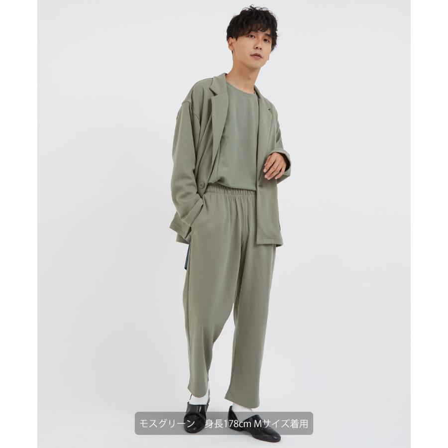 ワイドパンツ メンズ スラックス セットアップ可能 テーパード ウエストゴム ポンチ スウェット オーバーサイズ 大きいサイズ イージーパンツ improves | improves | 09
