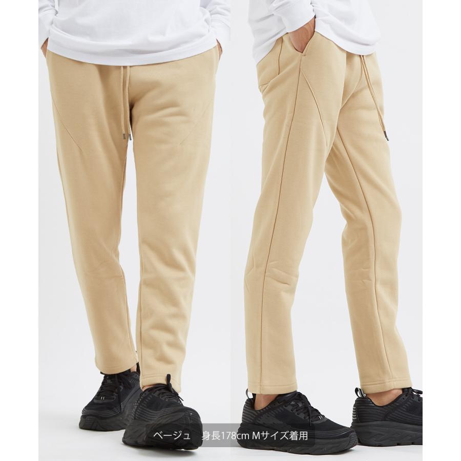 スウェットパンツ メンズ 裏起毛 パンツ 暖かい あったか セットアップ可能 ウエストゴム テーパード ゆったり 無地 スエット イージーパンツ improves | improves | 01