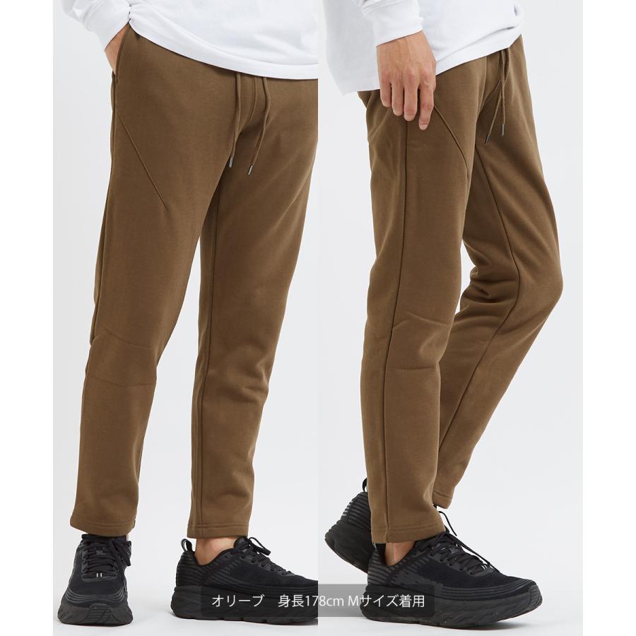 スウェットパンツ メンズ 裏起毛 パンツ 暖かい あったか セットアップ可能 ウエストゴム テーパード ゆったり 無地 スエット イージーパンツ improves | improves | 02