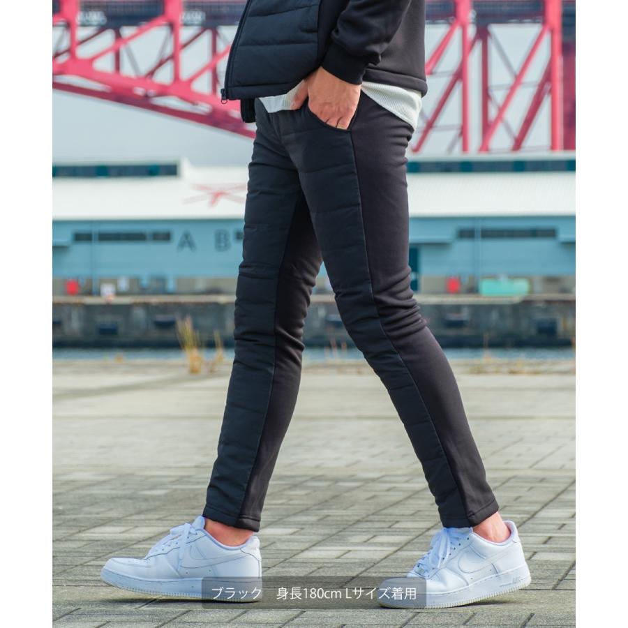 ジョガーパンツ メンズ 裏起毛 ダウンフェザー入り ウエストゴム セットアップ可能 スリム ダウンパンツ カモフラ柄 迷彩柄 improves | improves | 12