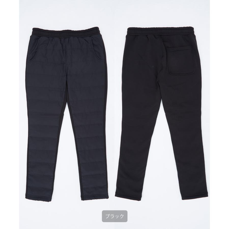 ジョガーパンツ メンズ 裏起毛 ダウンフェザー入り ウエストゴム セットアップ可能 スリム ダウンパンツ カモフラ柄 迷彩柄 improves | improves | 17