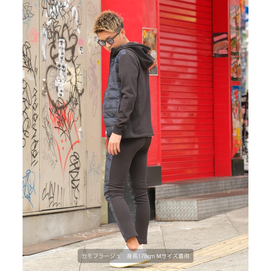ジョガーパンツ メンズ 裏起毛 ダウンフェザー入り ウエストゴム セットアップ可能 スリム ダウンパンツ カモフラ柄 迷彩柄 improves | improves | 03