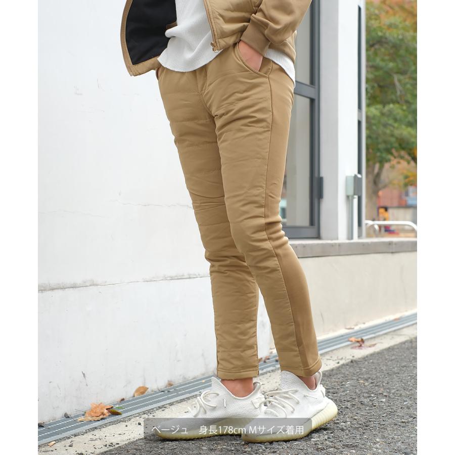 ジョガーパンツ メンズ 裏起毛 ダウンフェザー入り ウエストゴム セットアップ可能 スリム ダウンパンツ カモフラ柄 迷彩柄 improves | improves | 04
