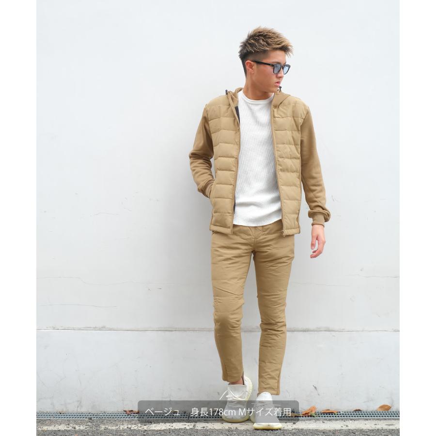 ジョガーパンツ メンズ 裏起毛 ダウンフェザー入り ウエストゴム セットアップ可能 スリム ダウンパンツ カモフラ柄 迷彩柄 improves | improves | 05