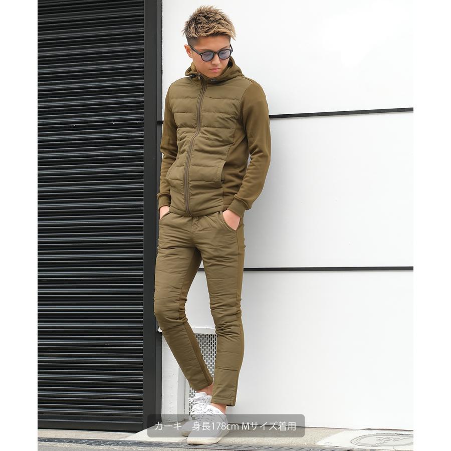 ジョガーパンツ メンズ 裏起毛 ダウンフェザー入り ウエストゴム セットアップ可能 スリム ダウンパンツ カモフラ柄 迷彩柄 improves | improves | 07