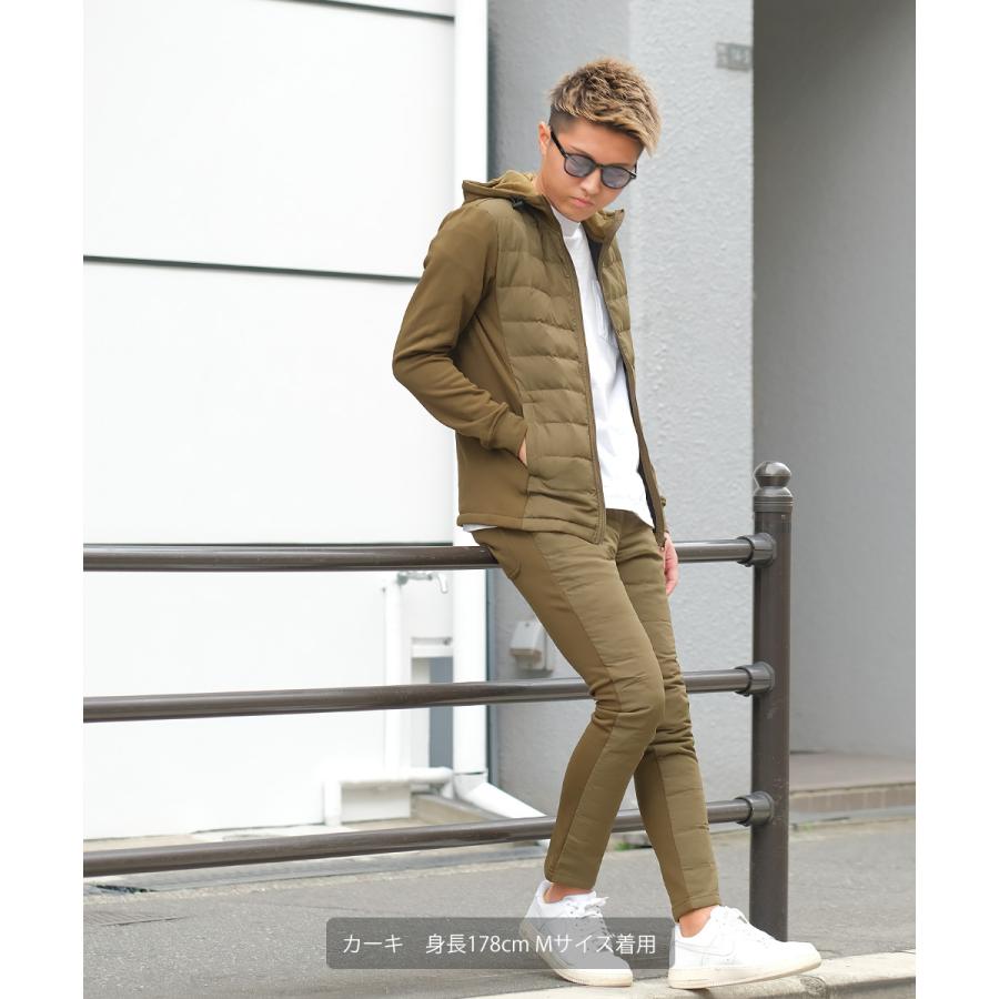 ジョガーパンツ メンズ 裏起毛 ダウンフェザー入り ウエストゴム セットアップ可能 スリム ダウンパンツ カモフラ柄 迷彩柄 improves | improves | 08