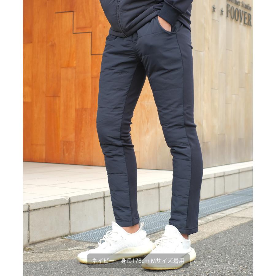 ジョガーパンツ メンズ 裏起毛 ダウンフェザー入り ウエストゴム セットアップ可能 スリム ダウンパンツ カモフラ柄 迷彩柄 improves | improves | 09