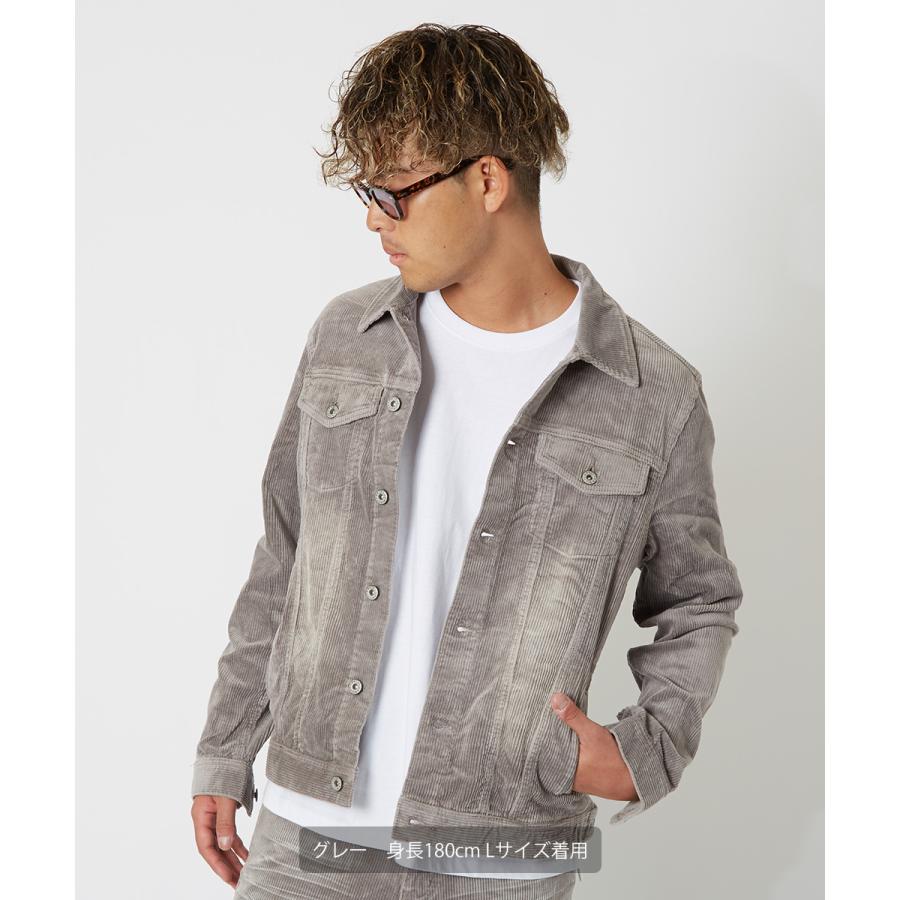 デニムジャケット メンズ コーデュロイ ジャケット Gジャン 細身 スリム ショート丈 ストレッチ シンプル 無地 improves | improves | 11