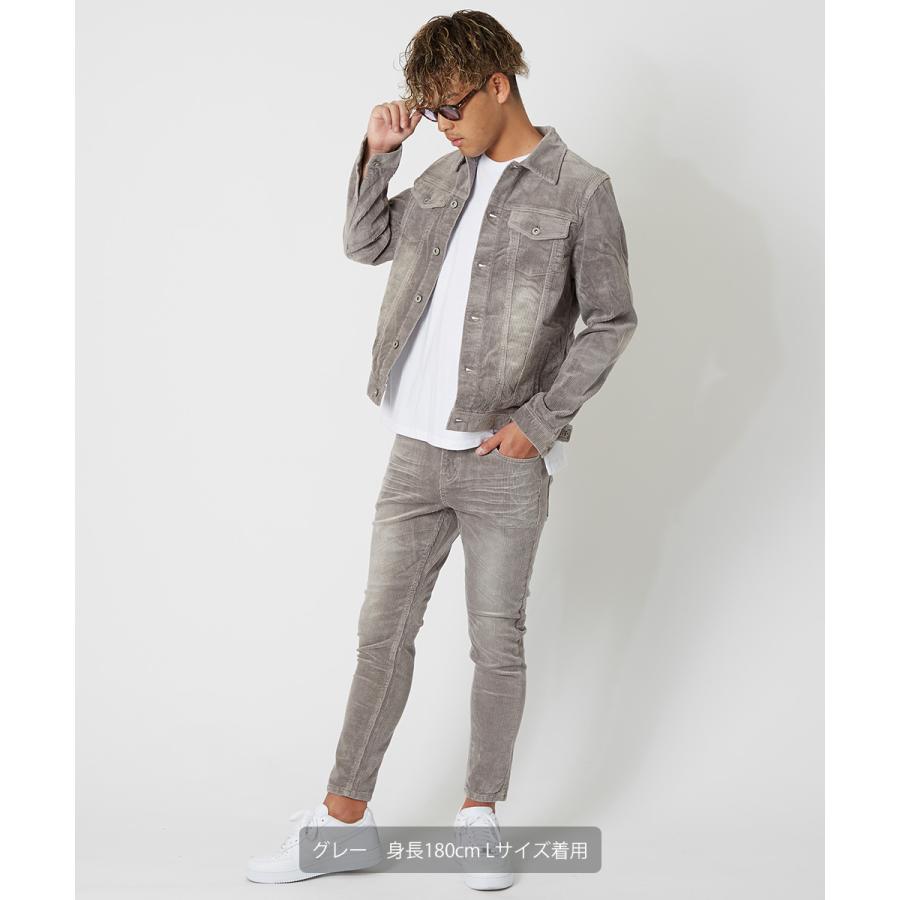 デニムジャケット メンズ コーデュロイ ジャケット Gジャン 細身 スリム ショート丈 ストレッチ シンプル 無地 improves | improves | 12