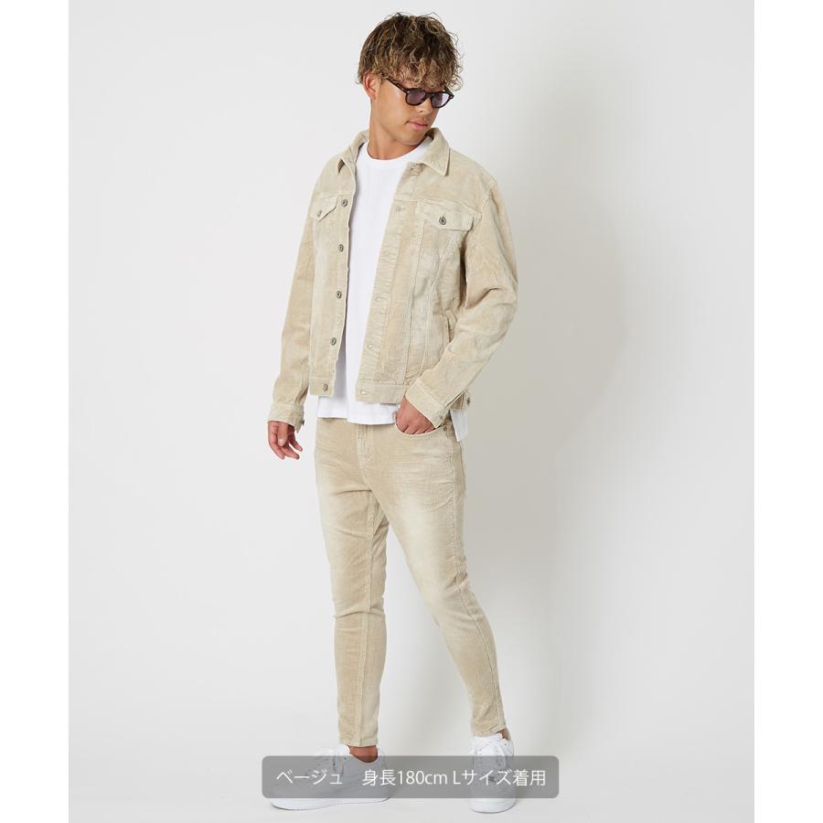 デニムジャケット メンズ コーデュロイ ジャケット Gジャン 細身 スリム ショート丈 ストレッチ シンプル 無地 improves | improves | 06