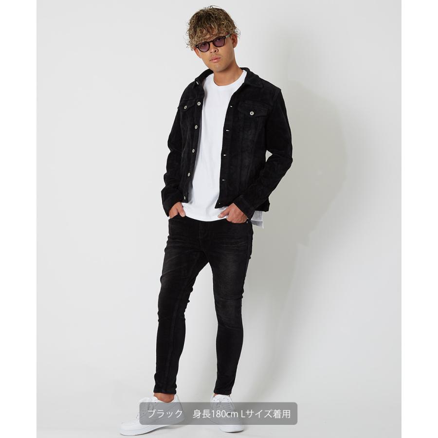 デニムジャケット メンズ コーデュロイ ジャケット Gジャン 細身 スリム ショート丈 ストレッチ シンプル 無地 improves | improves | 08