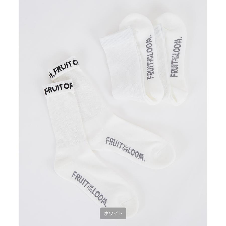 FRUIT OF THE LOOM フルーツオブザルーム ソックス メンズ 3足セット 無地 クルーソックス ハイソックス 黒 白 靴下 くつした ブランド | FRUIT OF THE LOOM | 01