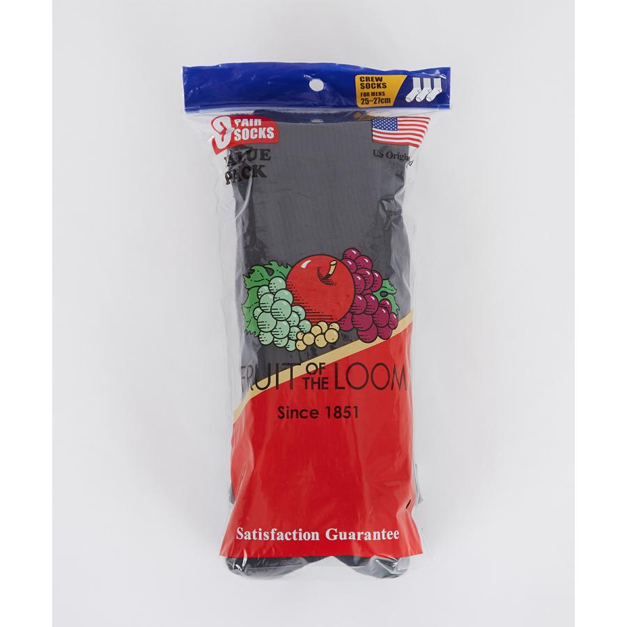 FRUIT OF THE LOOM フルーツオブザルーム ソックス メンズ 3足セット 無地 クルーソックス ハイソックス 黒 白 靴下 くつした ブランド | FRUIT OF THE LOOM | 07