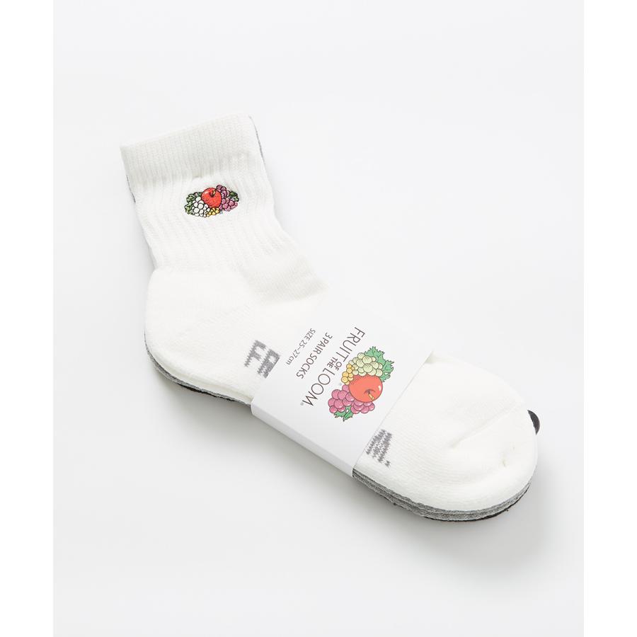 FRUIT OF THE LOOM フルーツオブザルーム ソックス メンズ 3足セット 無地 クルーソックス ショートソックス 黒 白 靴下 くつした ブランド | FRUIT OF THE LOOM | 01