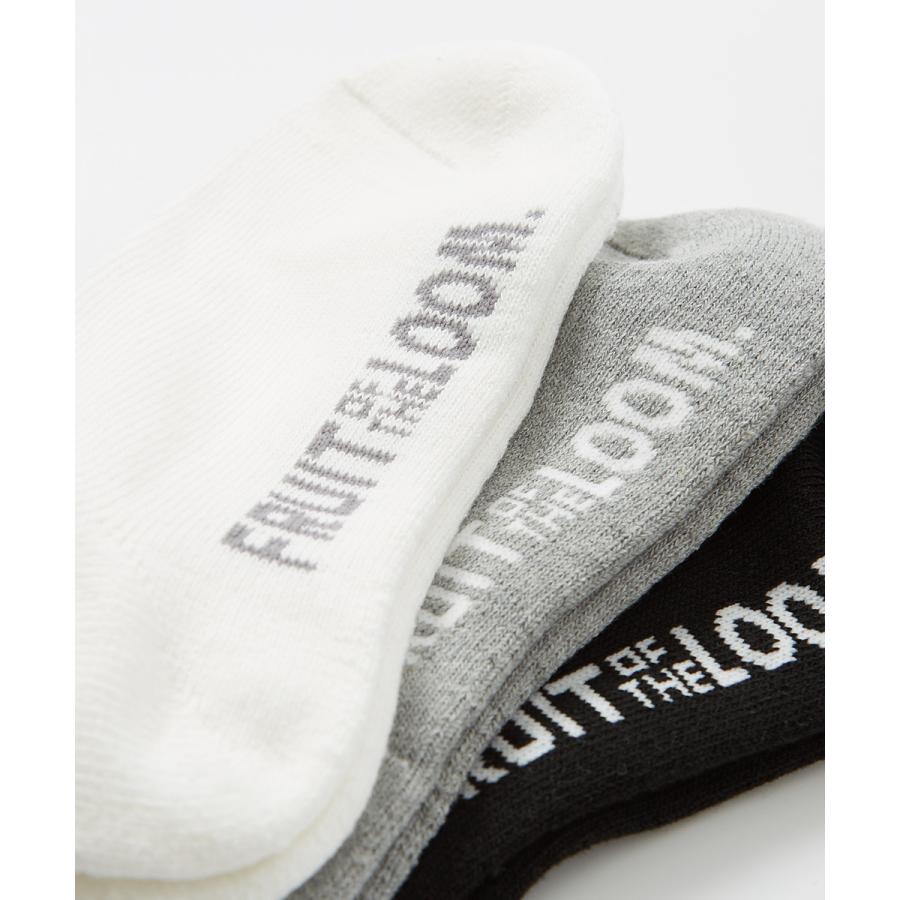 FRUIT OF THE LOOM フルーツオブザルーム ソックス メンズ 3足セット 無地 クルーソックス ショートソックス 黒 白 靴下 くつした ブランド | FRUIT OF THE LOOM | 04