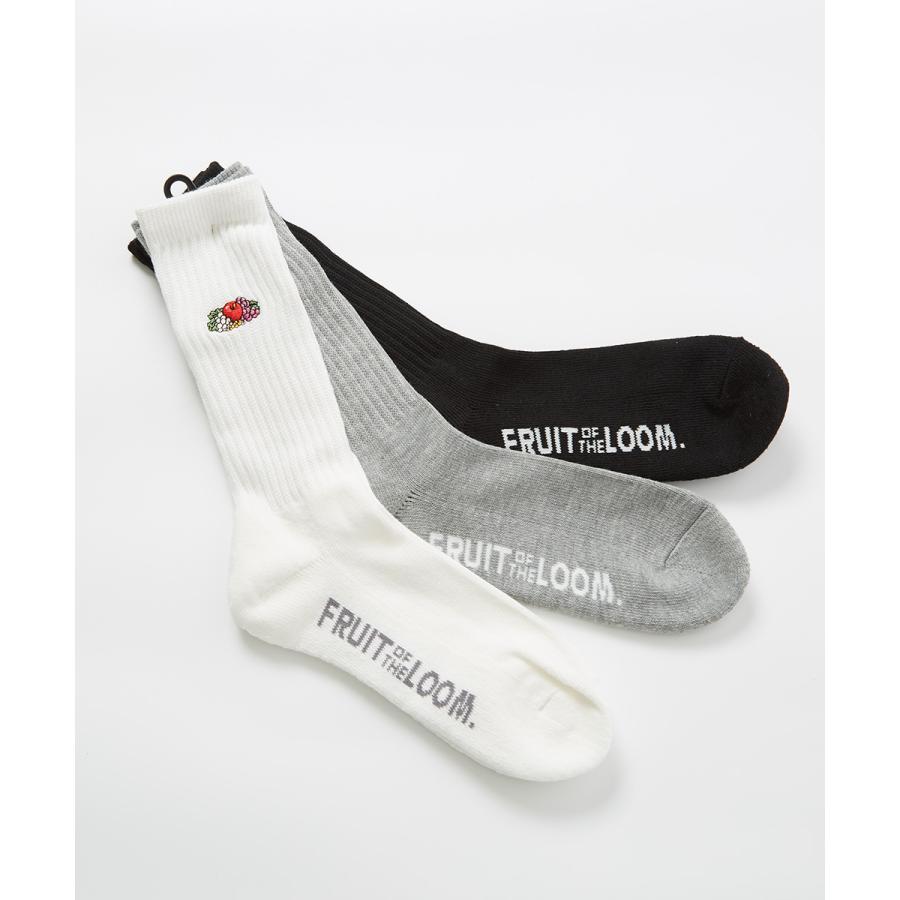 FRUIT OF THE LOOM フルーツオブザルーム ソックス メンズ 3足セット 無地 ハイソックス 黒 白 靴下 くつした ブランド | FRUIT OF THE LOOM | 02