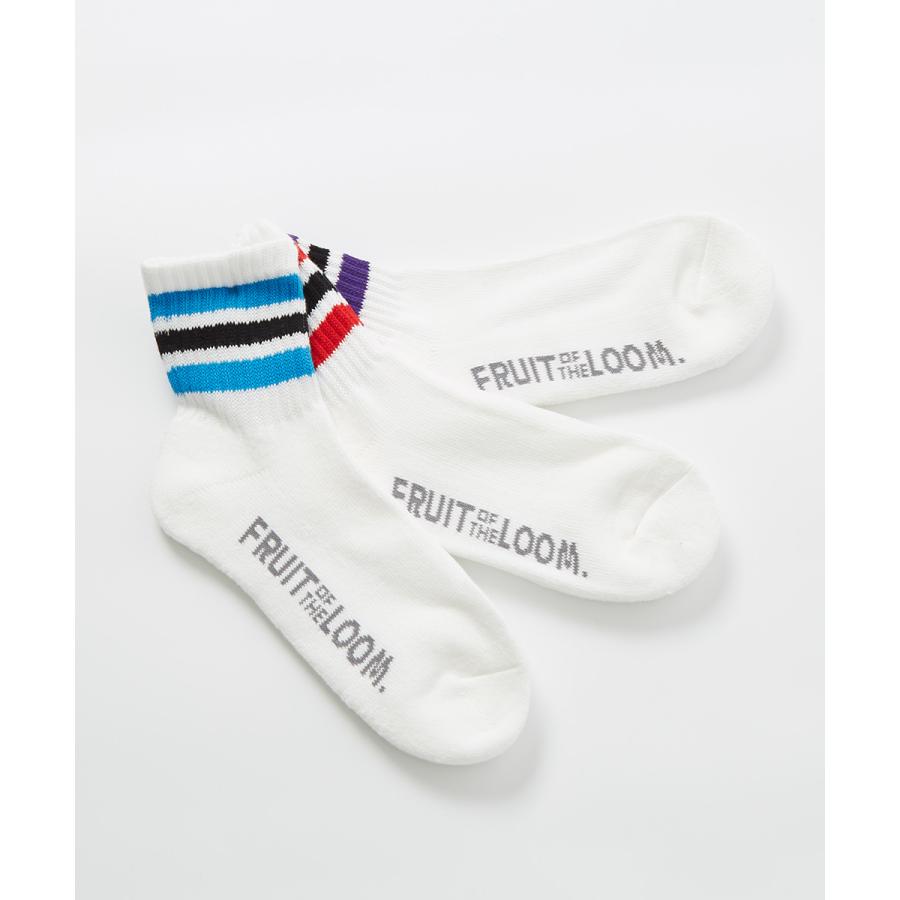 FRUIT OF THE LOOM フルーツオブザルーム ソックス メンズ 3足セット ライン ボーダー クルーソックス ショートソックス 靴下 くつした ブランド | FRUIT OF THE LOOM | 02