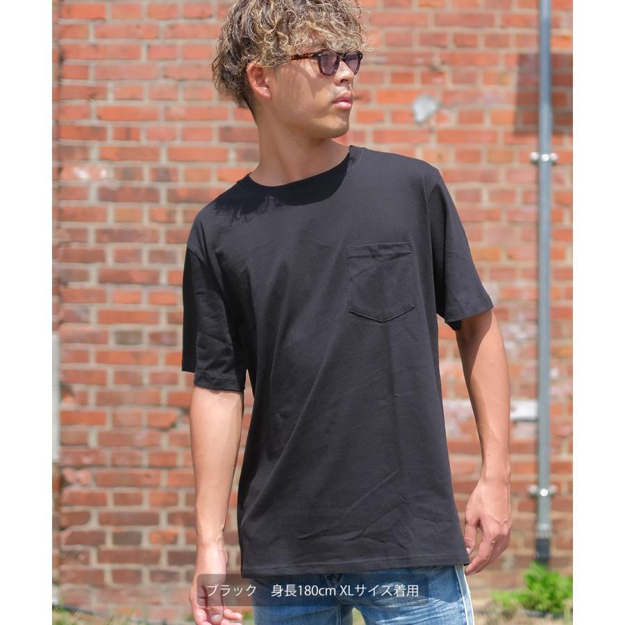   Tシャツ ロゴ 半袖 ホワイト メンズ 胸ポケット FRUIT OF THE LOOM Tシャツ メンズ 半袖 クルーネック ポケットT