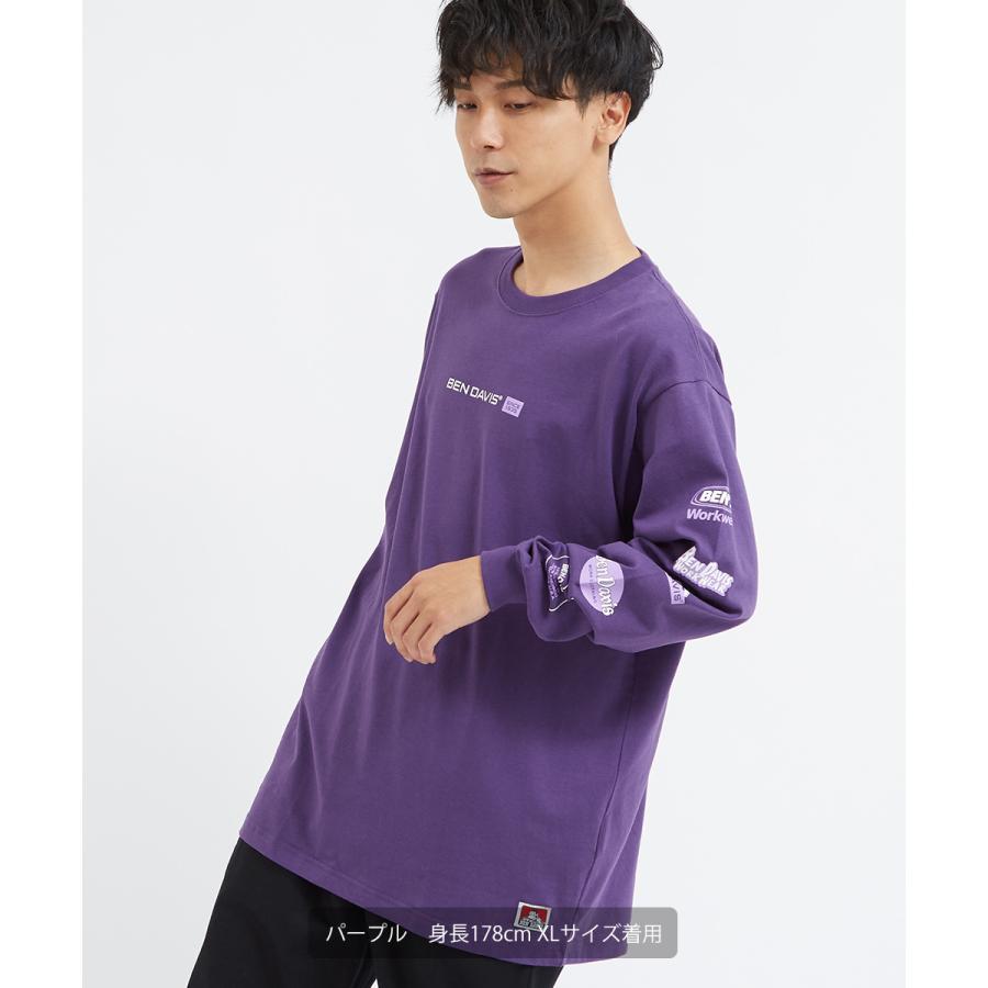 BEN DAVIS（ベンデイビス） Tシャツ メンズ 長袖 プリント ロンT