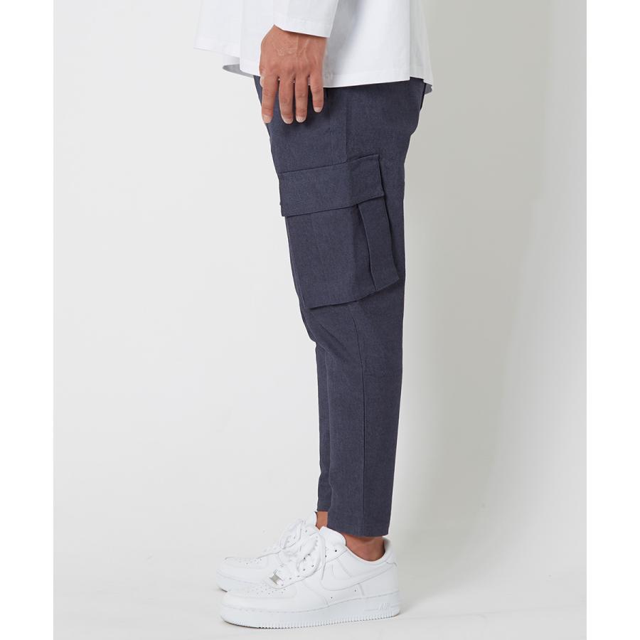 カーゴパンツ メンズ サルエル テーパード アンクル丈 ストレッチ 無地 黒 緑 青 アンクルパンツ ミリタリー キレイめ キレカジ シンプル improves | improves | 13