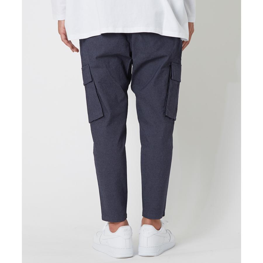 カーゴパンツ メンズ サルエル テーパード アンクル丈 ストレッチ 無地 黒 緑 青 アンクルパンツ ミリタリー キレイめ キレカジ シンプル improves | improves | 14