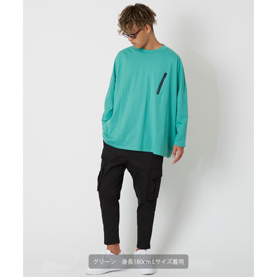 長袖tシャツ メンズ ポケットtシャツ クルーネック 無地 白 黒 緑 ゆったり 大きいサイズ ビッグシルエット オーバーサイズ ロンt ポケt カットソー Improves Improves インプローブス 通販 Yahoo ショッピング