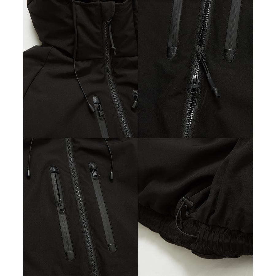 中綿ジャケット メンズ 防寒 撥水 ストレッチ スタンドネック フードジャケット 迷彩柄 カモフラ柄 無地 黒 緑 ダウンジャケット improves | improves | 17