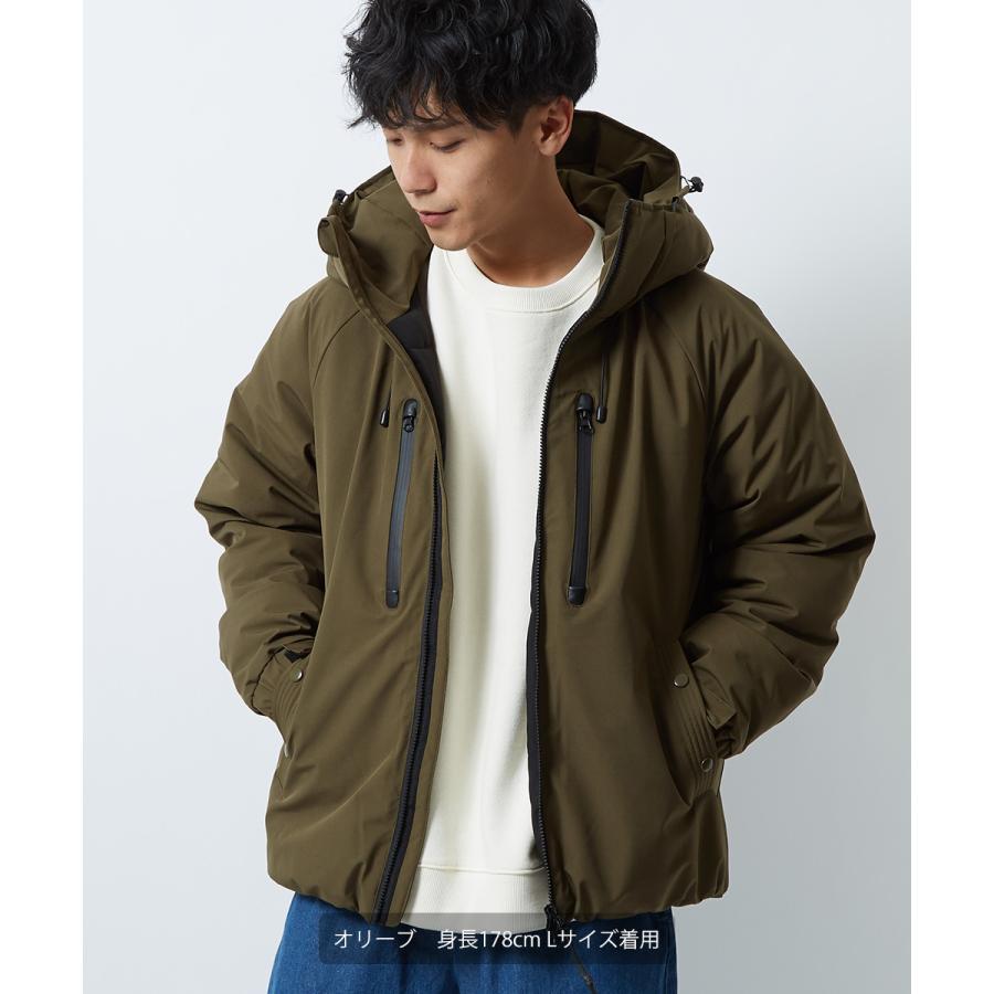 中綿ジャケット メンズ 防寒 撥水 ストレッチ スタンドネック フードジャケット 迷彩柄 カモフラ柄 無地 黒 緑 ダウンジャケット improves | improves | 07