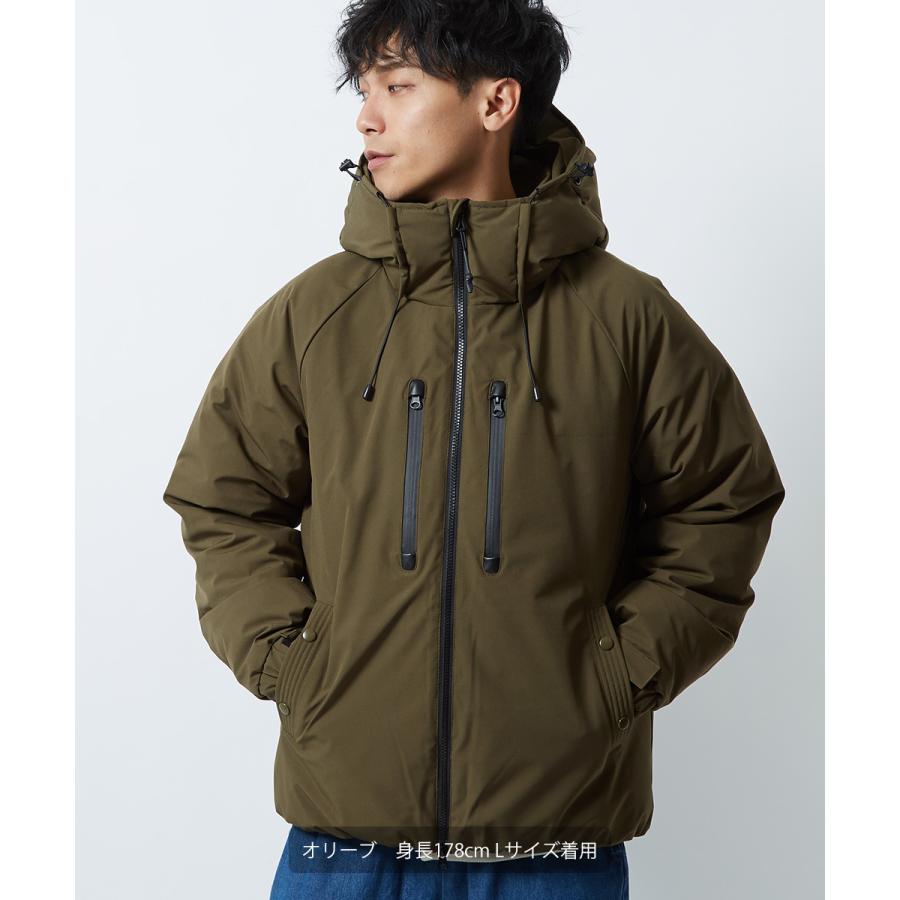 中綿ジャケット メンズ 防寒 撥水 ストレッチ スタンドネック フードジャケット 迷彩柄 カモフラ柄 無地 黒 緑 ダウンジャケット improves | improves | 09