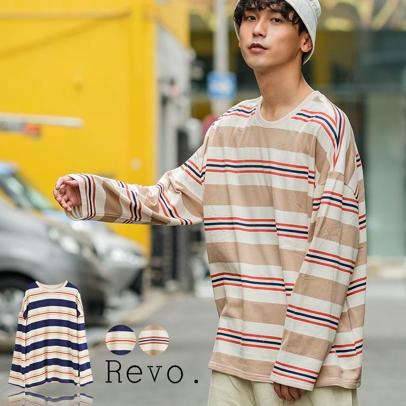 Revo レヴォ スウェット メンズ 長袖 ボーダー柄 クルーネック トレーナー スウェットトレーナー ゆったり 大きいサイズ ブランド Improves インプローブス 通販 Yahoo ショッピング
