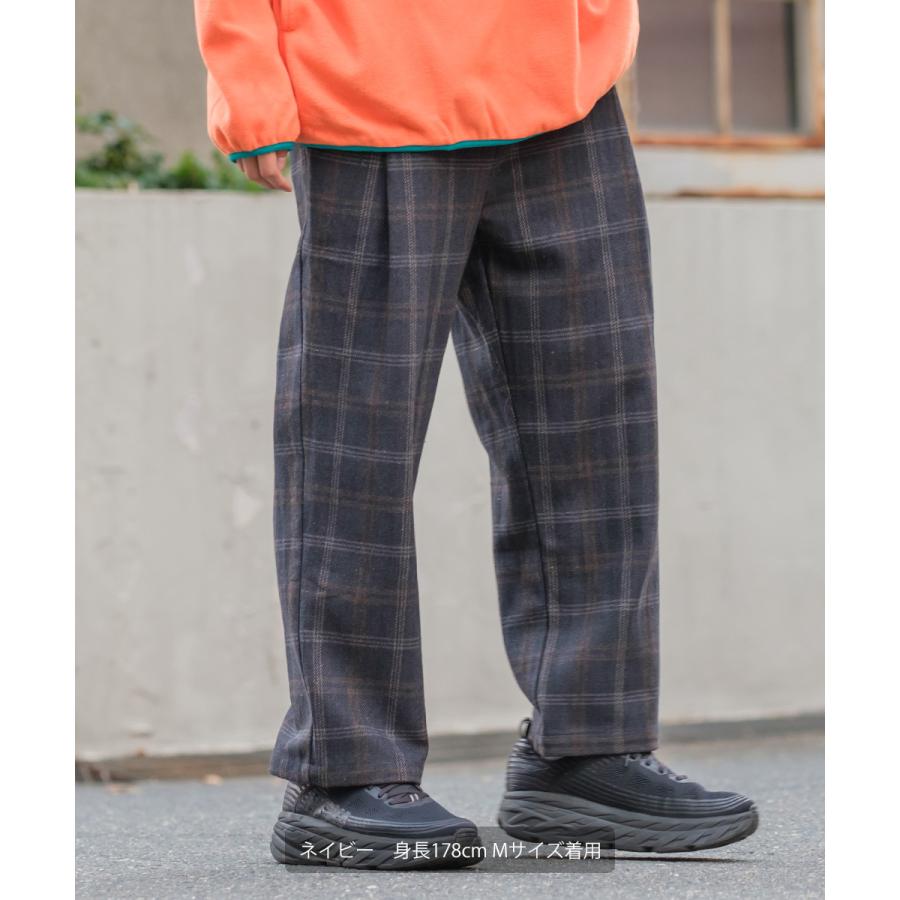 Revo. レヴォ ワイドパンツ メンズ ウールパンツ チェックパンツ