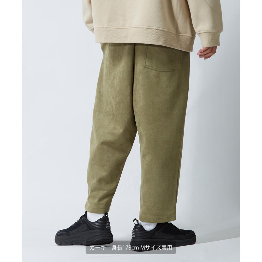 ワイドパンツ メンズ カットスエード オーバーサイズ セットアップ可能 ウエストゴム ビッグシルエット 大きいサイズ 無地 スウェード イージーパンツ improves | improves | 08