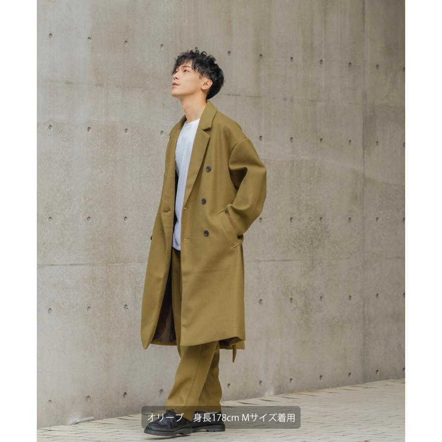 テーパードパンツ メンズ ウールタッチ アンクルパンツ 防寒 セットアップ可能 ウエストゴム くすみカラー 無地 黒 青 緑 アンクル丈 イージーパンツ improves | improves | 01