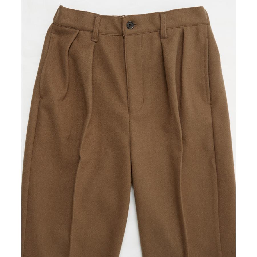 テーパードパンツ メンズ ウールタッチ アンクルパンツ 防寒 セットアップ可能 ウエストゴム くすみカラー 無地 黒 青 緑 アンクル丈 イージーパンツ improves | improves | 17