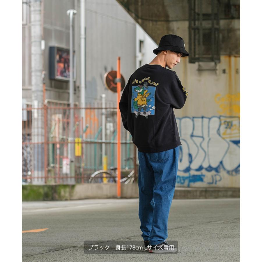 トレーナー メンズ 裏起毛 スウェットトレーナー グラフィック プリント ビッグシルエット 長袖 クルーネック 大きいサイズ オーバーサイズ 黒 白 Improves Improves インプローブス 通販 Yahoo ショッピング