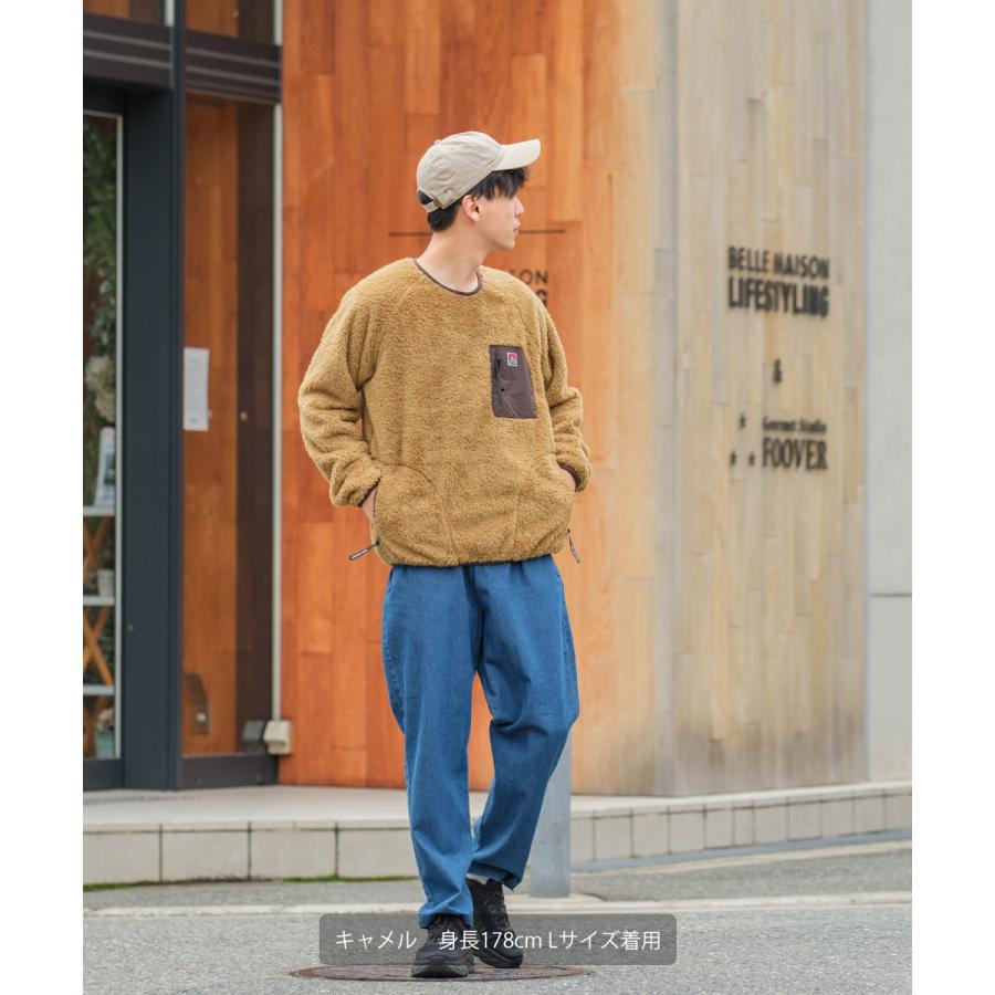 BEN DAVIS ベンデイビス ボアジャケット メンズ ボアフリース ジャケット ボアアウター クルーネック 長袖 胸ポケット ブランド アウトドア ストリート系 | BEN DAVIS | 01