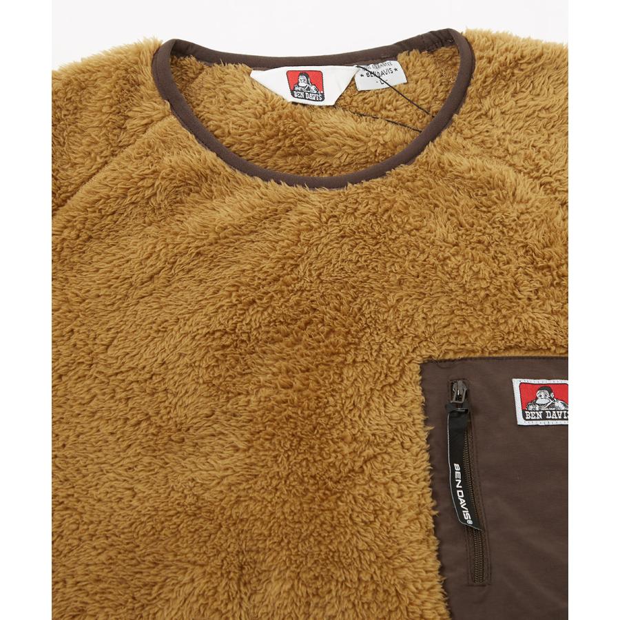 BEN DAVIS ベンデイビス ボアジャケット メンズ ボアフリース ジャケット ボアアウター クルーネック 長袖 胸ポケット ブランド アウトドア ストリート系 | BEN DAVIS | 11