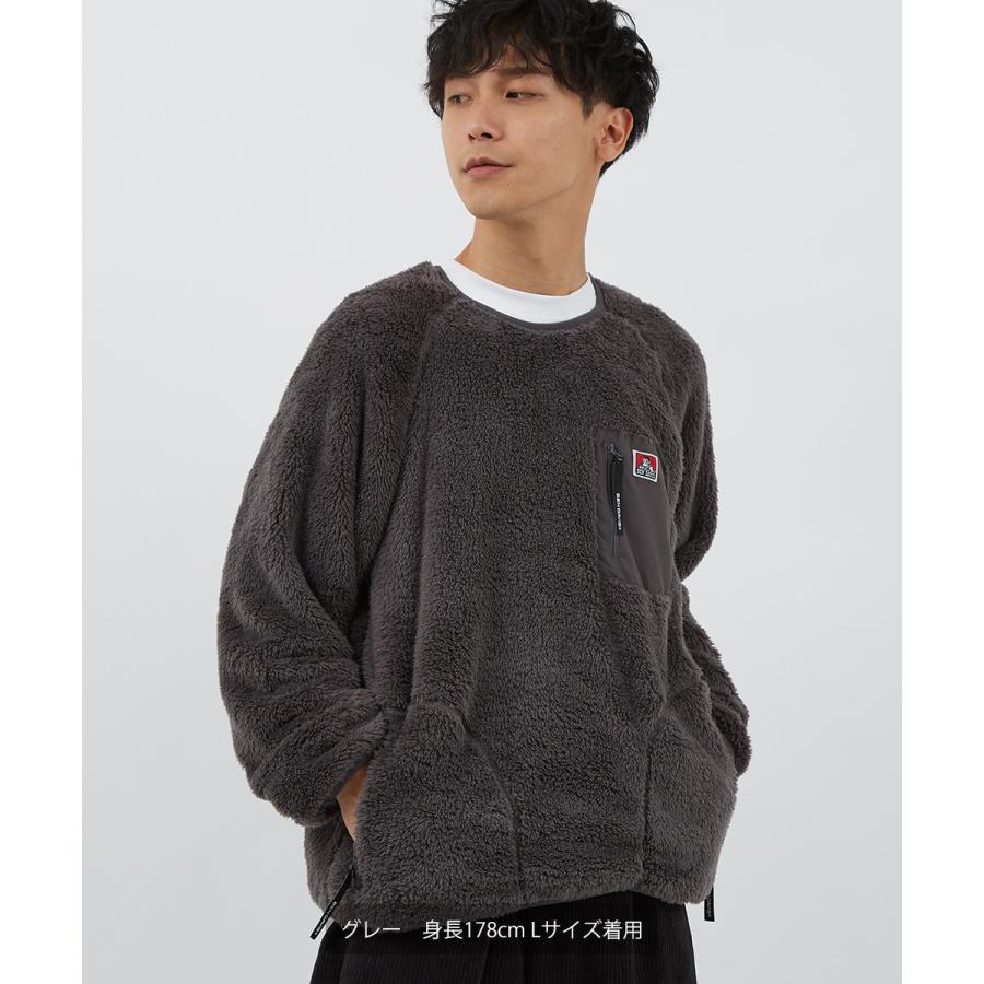 BEN DAVIS ベンデイビス ボアジャケット メンズ ボアフリース ジャケット ボアアウター クルーネック 長袖 胸ポケット ブランド アウトドア ストリート系 | BEN DAVIS | 04