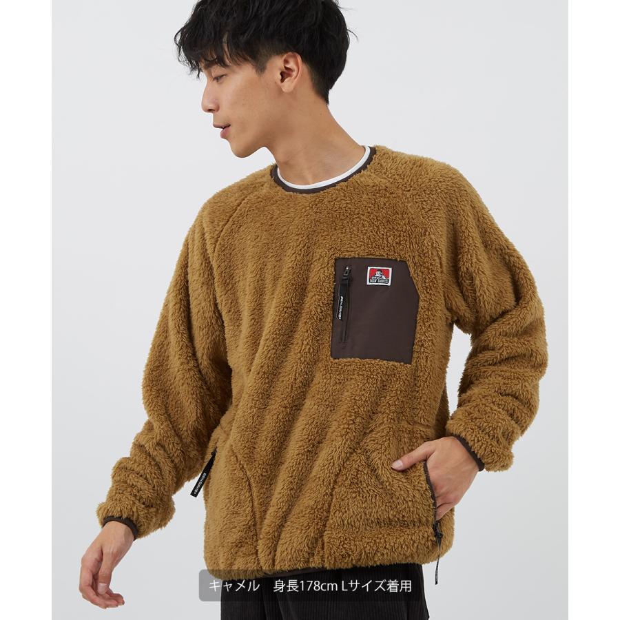 BEN DAVIS ベンデイビス ボアジャケット メンズ ボアフリース ジャケット ボアアウター クルーネック 長袖 胸ポケット ブランド アウトドア ストリート系 | BEN DAVIS | 05